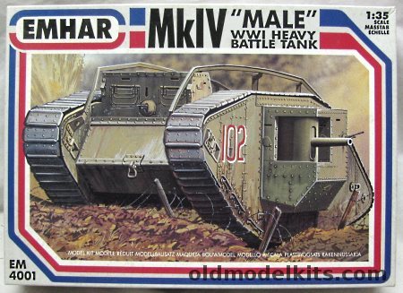 Emhar 1/35 MkIV Male WWI Heavy Tank, EM4001 plastic model kit